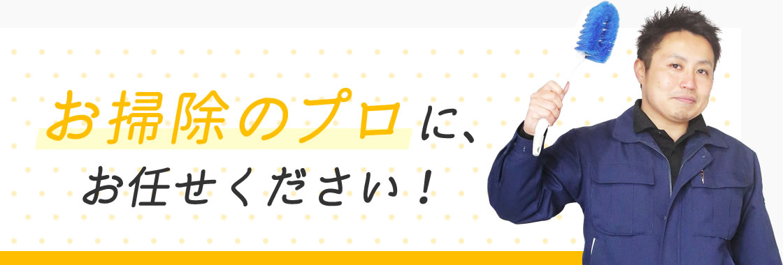 早お掃除のプロに、お任せください！
