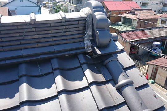【屋根】ハチの巣 写真