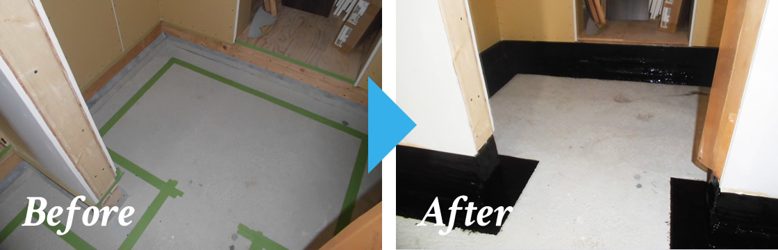 その他の防水工事の様子【土間防水】Before&After
